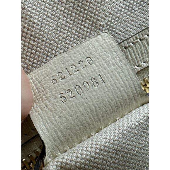 Gucci Horsebit 1955 Top Handle Bag in GG Canvas with White Leather Trim D-9 - Picture 13 of 16